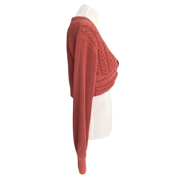 Free People Emilie Knit Two Piece Sweater Set Top Pants Cherry Cola Women’s M - Picture 7 of 16